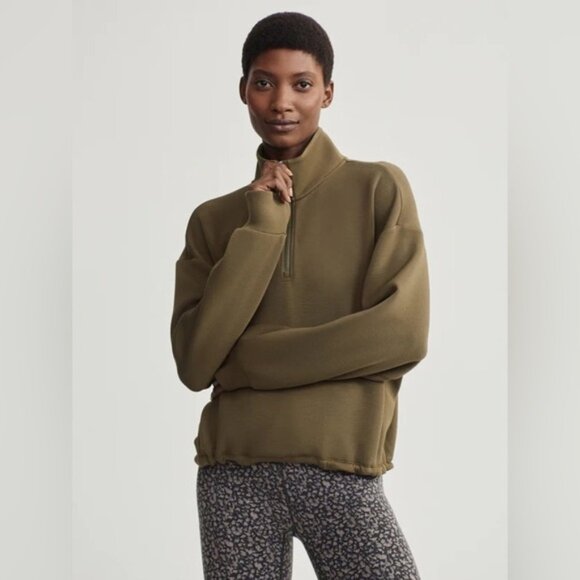 VARLEY Sian Quarterzip Pullover in Dark Olive Size Large NWT
